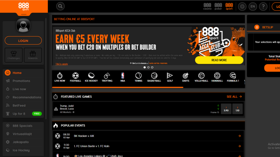 888Sport screenshot