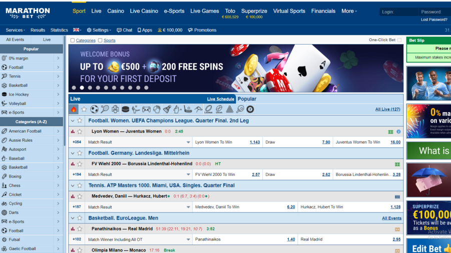 Marathon Bet Review screenshot