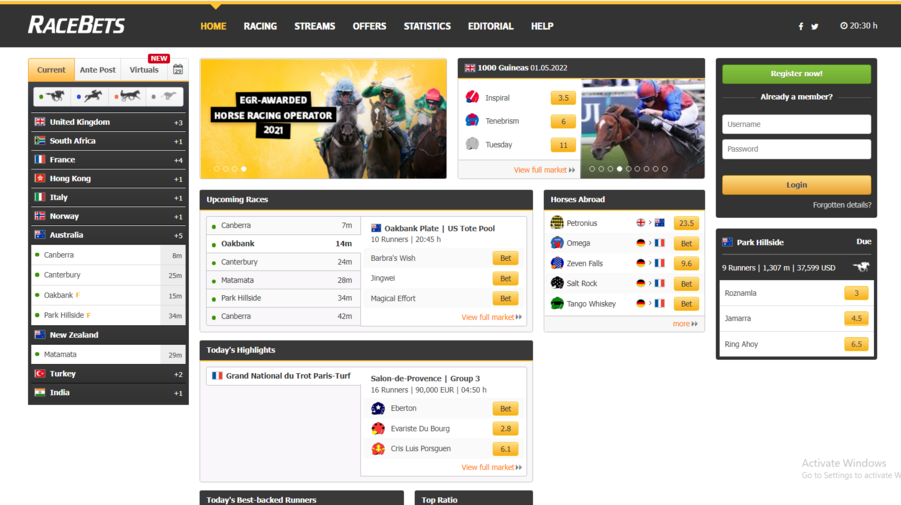 Racebets screenshot
