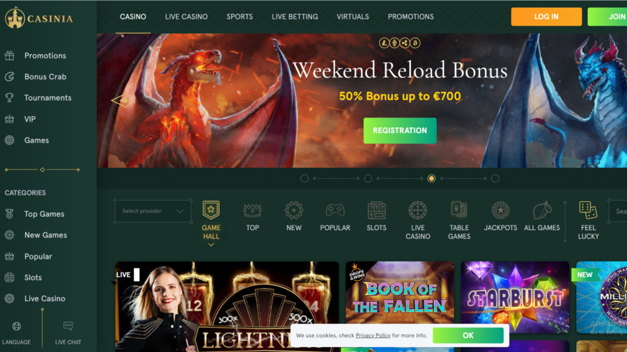 CasiniaBet screenshot