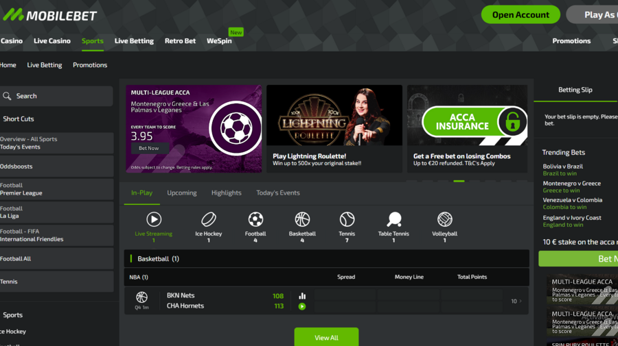 Mobilebet screenshot