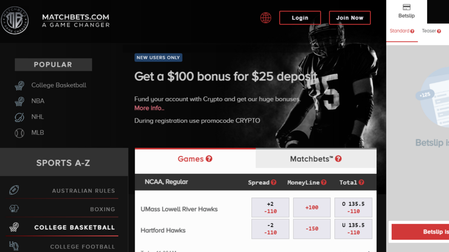 Matchbets screenshot