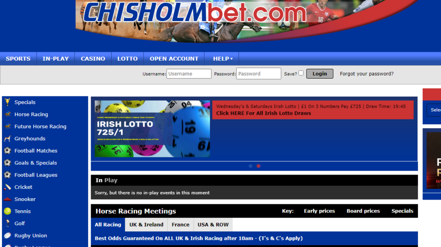 Chisholmbet screenshot
