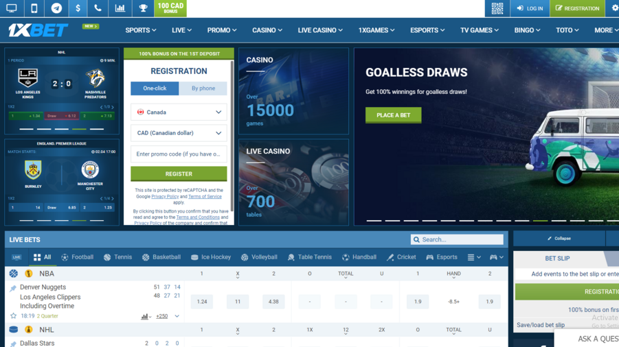 1xBet Review screenshot