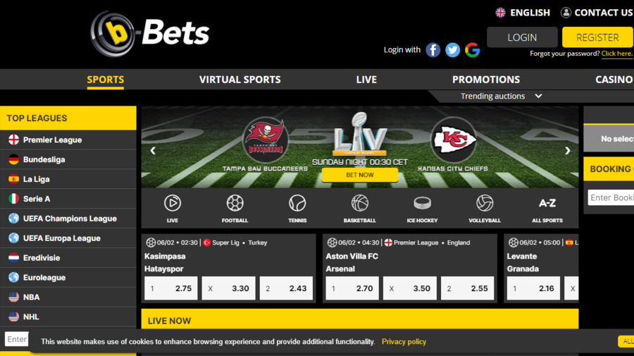 B-Bets Sportsbook screenshot