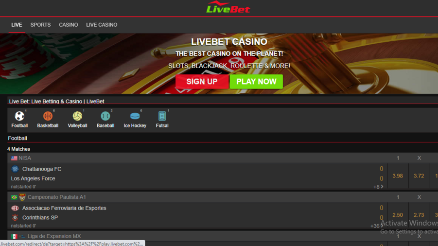LiveBet screenshot