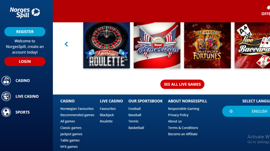 NorgesSpill screenshot