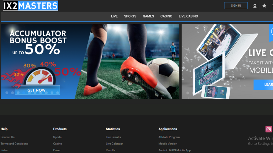 1X2 Masters screenshot