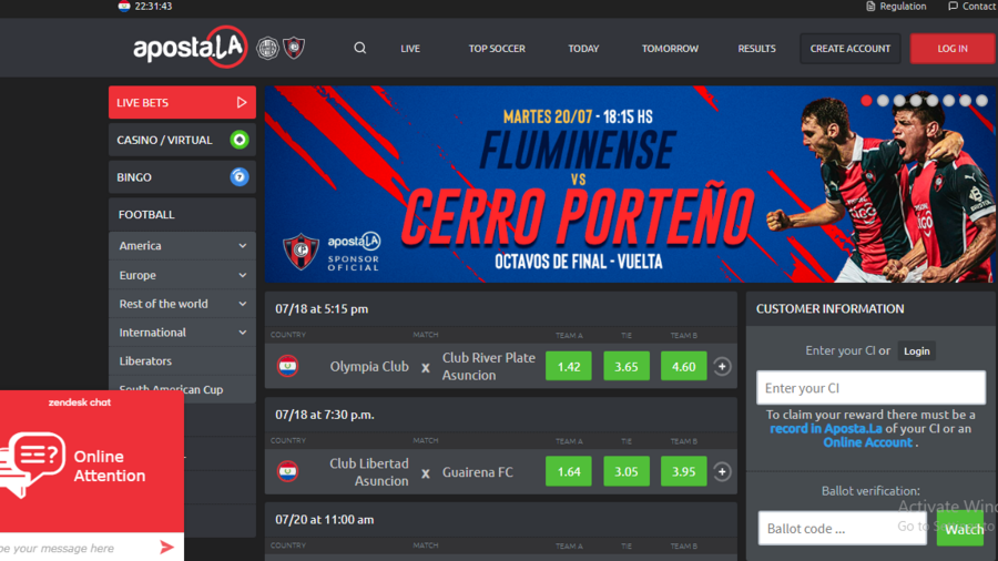 Aposta.La screenshot