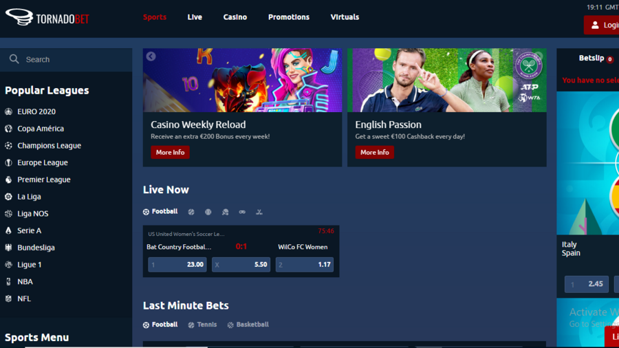 Tornadobet Review screenshot