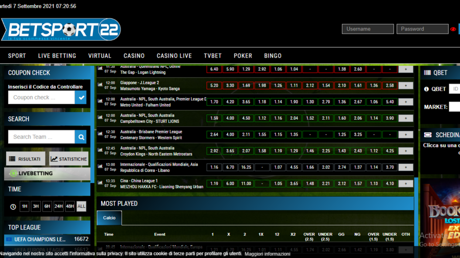 Betsport22 screenshot