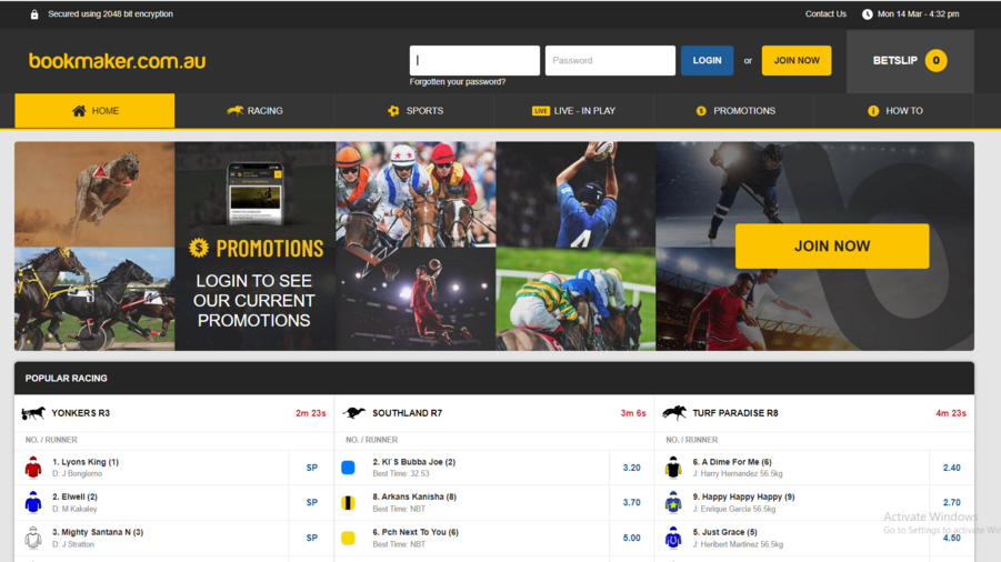 Bookmaker.com.au screenshot