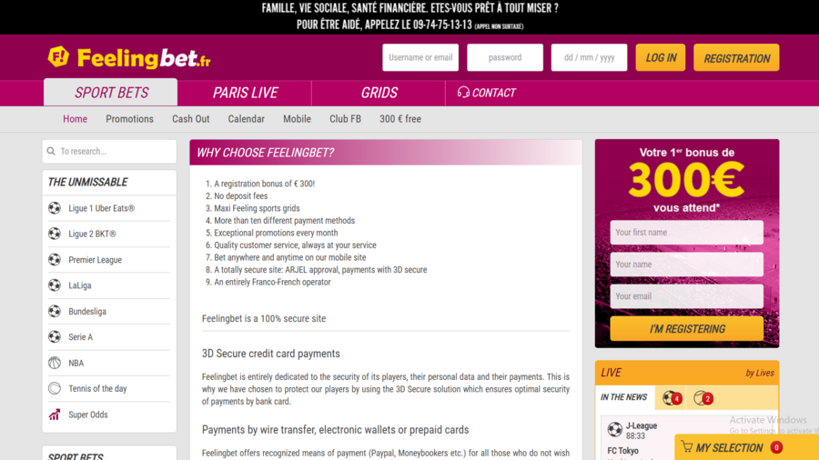 Feeling Bet Sportsbook screenshot