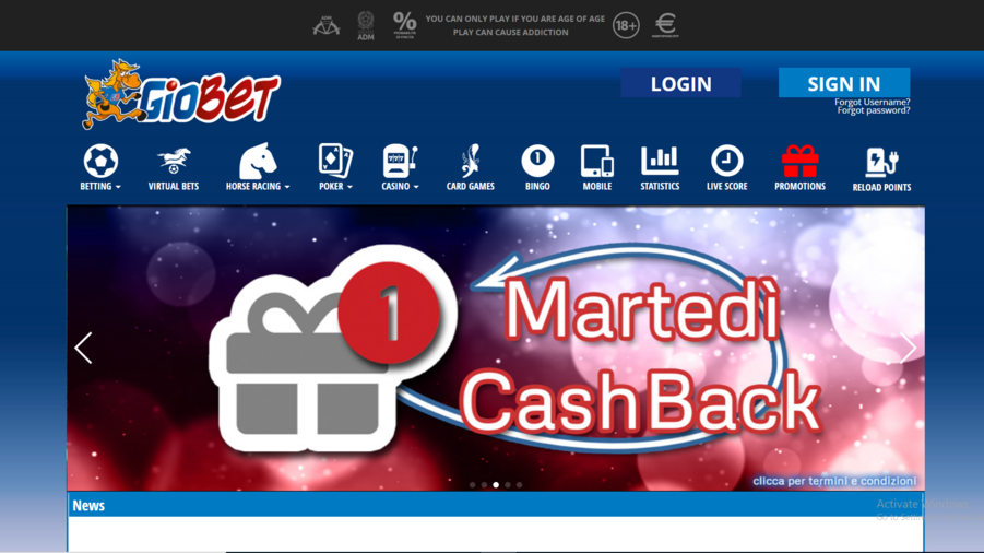GioBet screenshot