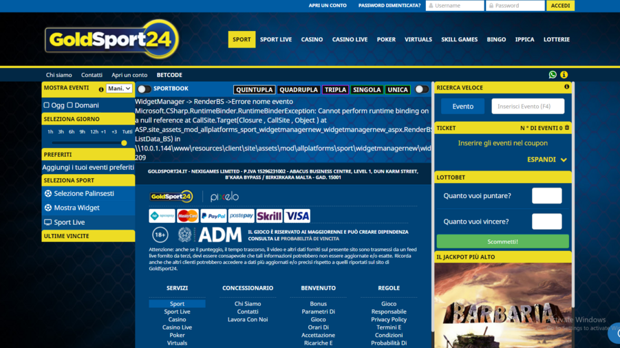 GoldSport24 screenshot