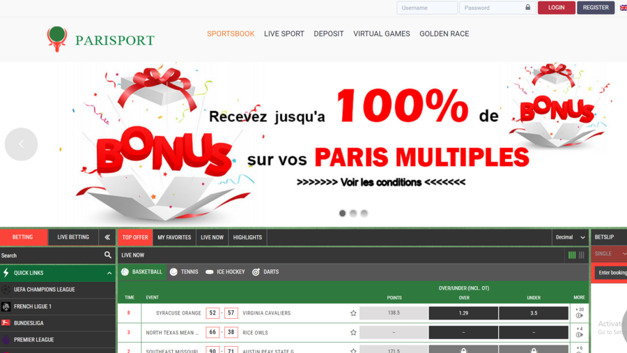 Parisport screenshot