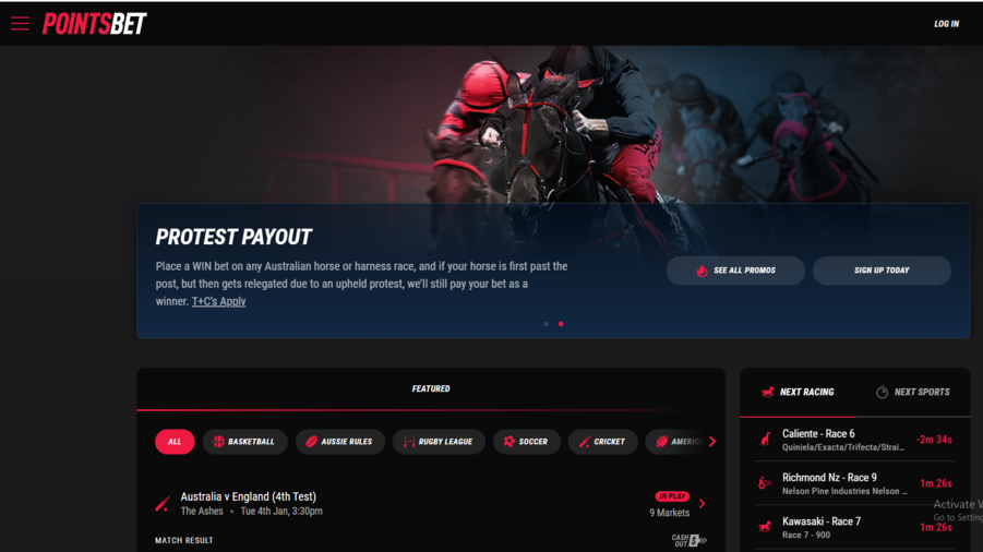 PointsBet Australia screenshot