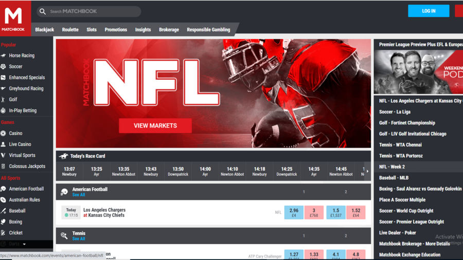 Matchbook screenshot