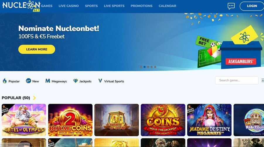 Nucleonbet screenshot
