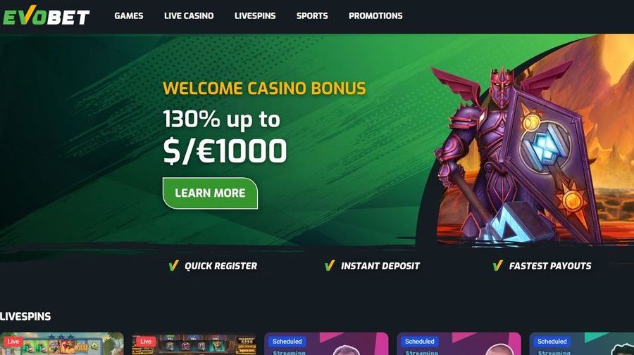 Evobet screenshot